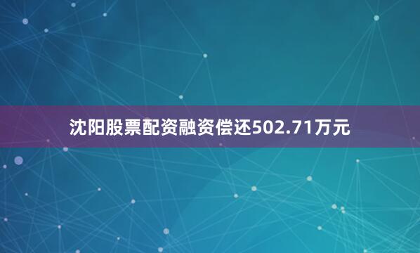沈阳股票配资融资偿还502.71万元